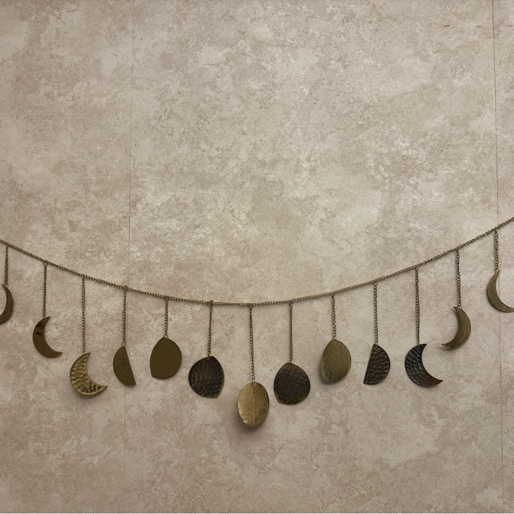 Gold Moon Phase Wall Hanging Decor